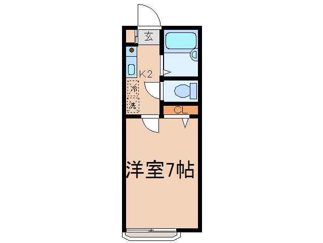 KYコーポ(1K/1階)の間取り写真
