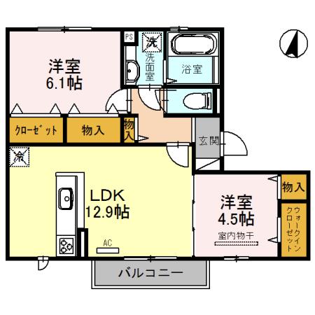 AMBIENCE(2LDK/2階)の間取り写真
