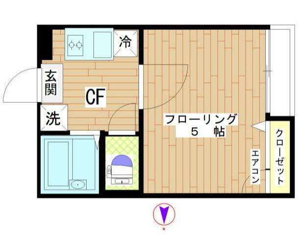 東京メトロ有楽町線 千川駅 徒歩4分 2階建 築29年(1K/2階)の間取り写真