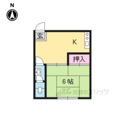 山鳩アパート(1K/2階)の間取り写真
