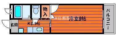サンパレス怒田(1K/1階)の間取り写真