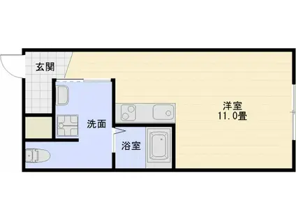 プリマヴェラ2(ワンルーム/1階)の間取り写真