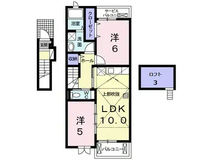 グランデ(2LDK/2階)の間取り写真
