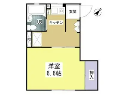 ソファレ谷田(1K/2階)の間取り写真