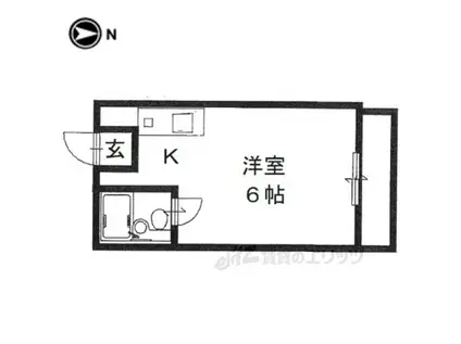 コーポ諏訪西大寺(1K/4階)の間取り写真