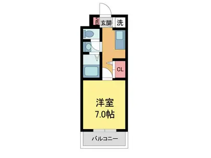 アッシュ宝塚(1K/1階)の間取り写真