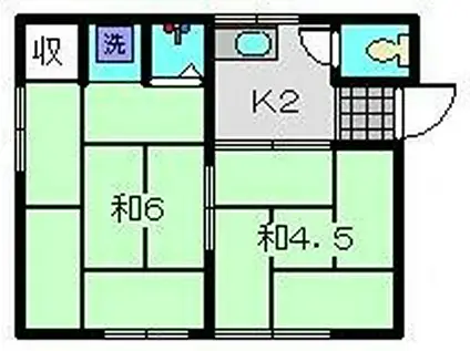 カーサ村田(2K/2階)の間取り写真