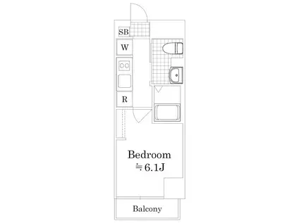 AZEST阪東橋(1K/2階)の間取り写真