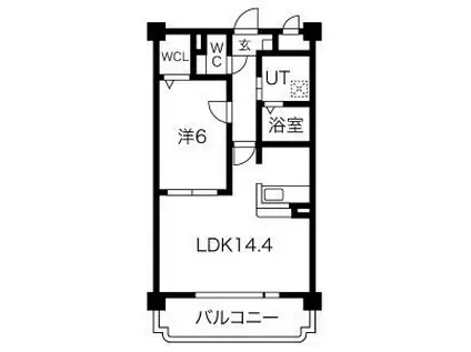 サプリーム苧ヶ瀬(1LDK/1階)の間取り写真