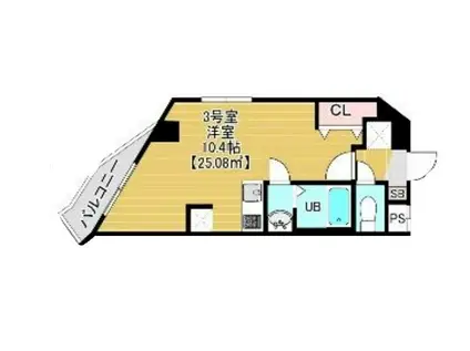 PARC奥浅草(ワンルーム/3階)の間取り写真