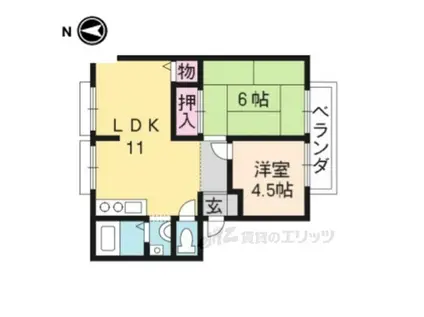 サンライフ上蔵A・B(2LDK/1階)の間取り写真