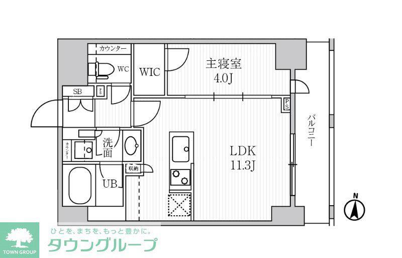 シーズンフラッツ菊川(1LDK/4階)の間取り写真