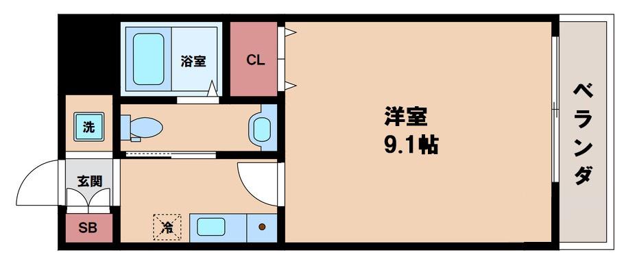 CASSIA天王寺東(1K/8階)の間取り写真