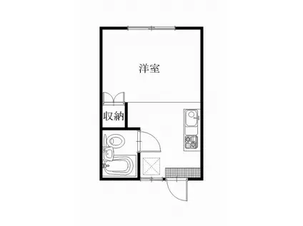 鳳ハイツ(ワンルーム/1階)の間取り写真