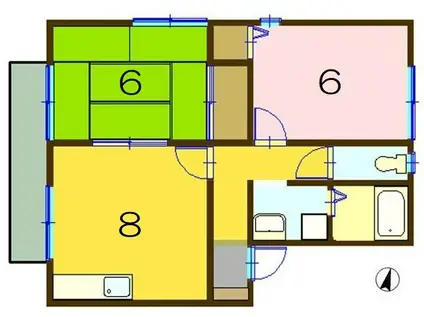 セジュール潤(2DK/2階)の間取り写真