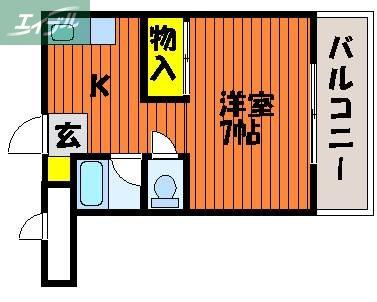 エスポアール22(1K/3階)の間取り写真