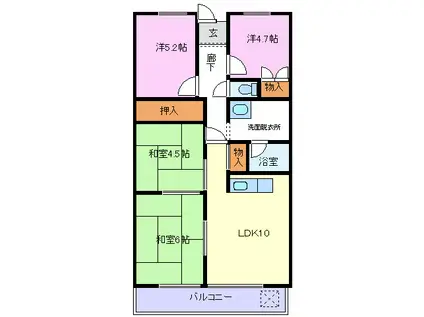 メゾングッチ(4LDK/5階)の間取り写真