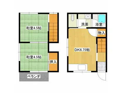 コーポ光(2DK/1階)の間取り写真