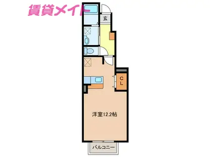 パルテール西条A(ワンルーム/1階)の間取り写真