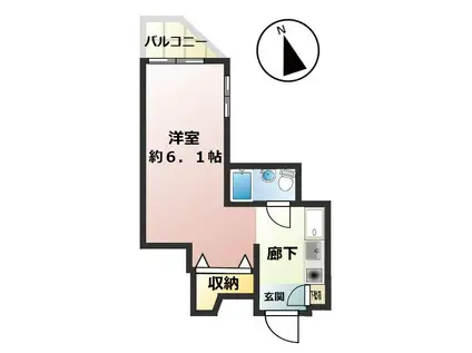 TOP北千住第一(ワンルーム/3階)の間取り写真