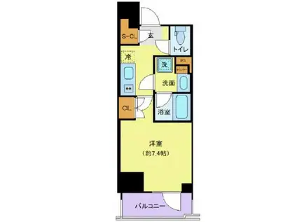 THE GATEHOUSE浅草雷門旧ブランシエスタ浅草雷門(1K/4階)の間取り写真