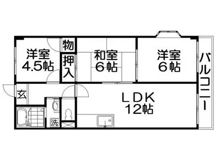 レジデンス緑が丘(3LDK/3階)の間取り写真