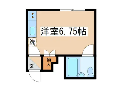 シャルムウエスト(ワンルーム/1階)の間取り写真