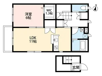 メゾンAN(1LDK/2階)の間取り写真