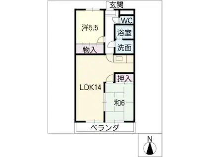 メゾン・ド・グラシューズ(2LDK/2階)の間取り写真