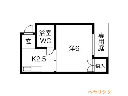 パラシオン彩(1K/2階)の間取り写真