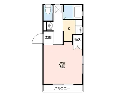 マイルストーン(1K/1階)の間取り写真