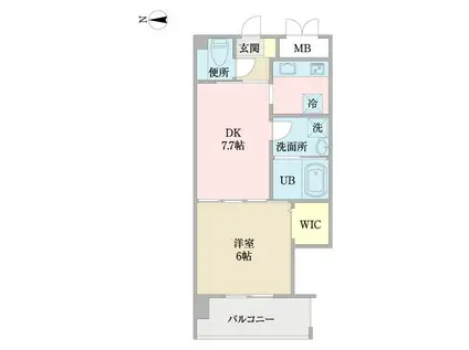 BIG MOG(1DK/8階)の間取り写真