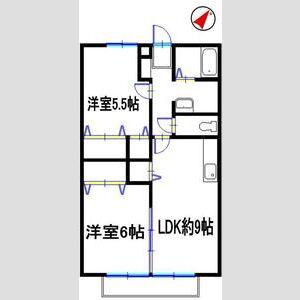 サンフォーレスト A棟(2LDK/1階)の間取り写真