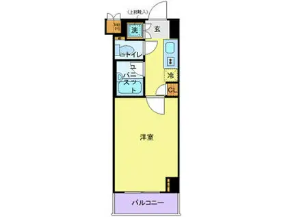 ルーブル学芸大学六番館(1K/2階)の間取り写真