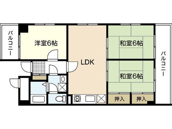 倉本ビル(3LDK/4階)の間取り写真