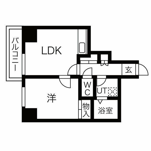 パレメゾン平岡(1LDK/1階)の間取り写真