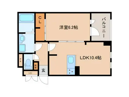 アプリコットIV(1LDK/1階)の間取り写真