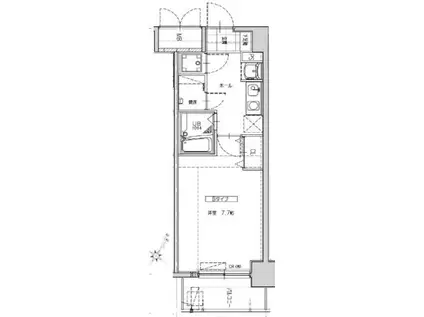 ステーションコートサウス(1K/9階)の間取り写真