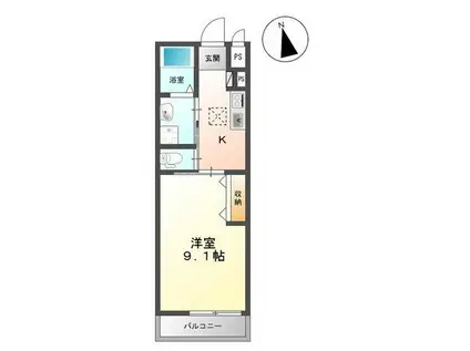 メゾン ド グラティア(1K/1階)の間取り写真