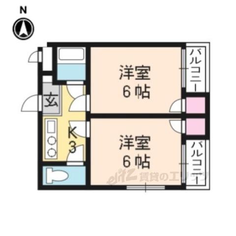 STABLE西賀茂Ⅱ(2K/3階)の間取り写真