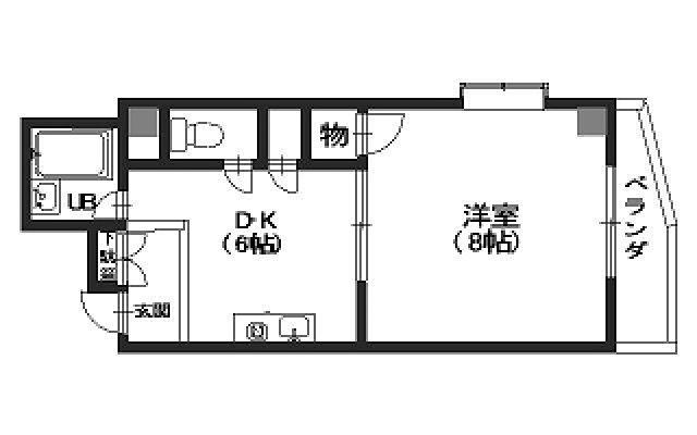 リヴラン西原II(1DK/3階)の間取り写真