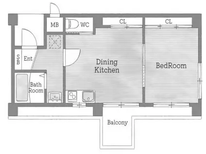 マリンクレール野田(1DK/5階)の間取り写真
