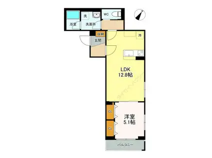 IOLITE(1LDK/2階)の間取り写真