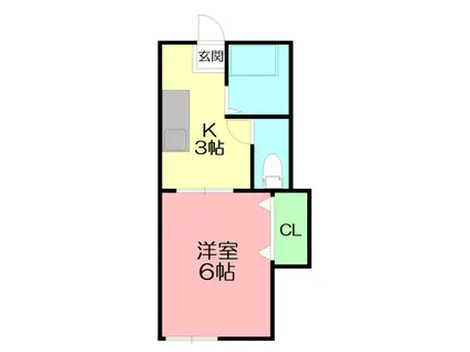 コーポ サテライト(1K/1階)の間取り写真