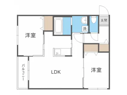 CLASS.N(2LDK/1階)の間取り写真