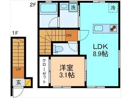 SERRA(1LDK/2階)の間取り写真
