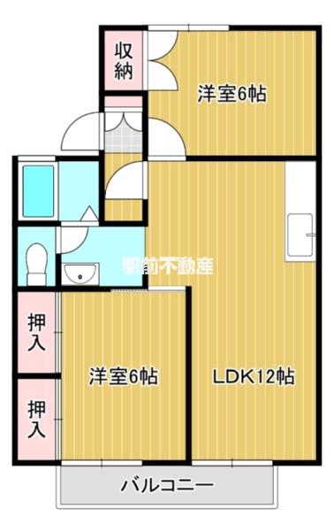 セジュール89(2LDK/2階)の間取り写真
