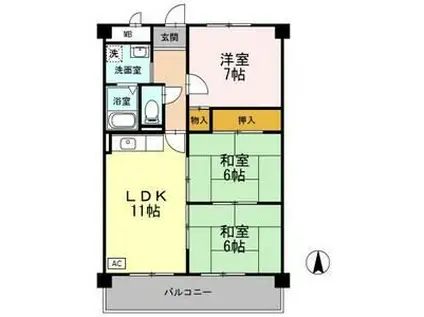 ソシア沢上(3LDK/3階)の間取り写真