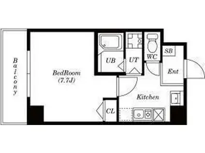 M.Tビルディング(1K/8階)の間取り写真