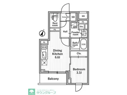 NIDO MOTOHASUNUMA(1DK/5階)の間取り写真